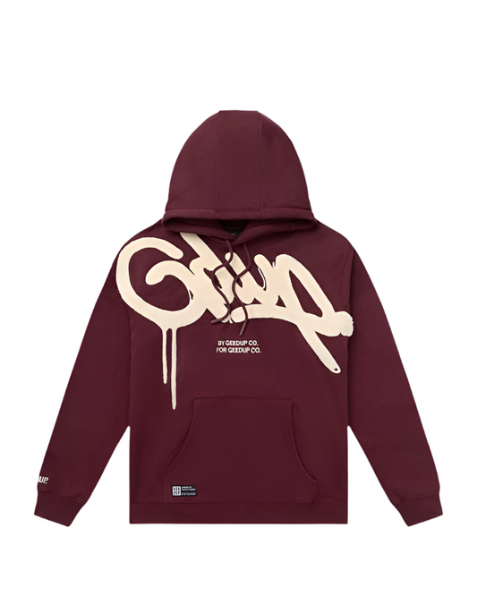 Geedup Handstyle Hoodie “Maroon/Bone”