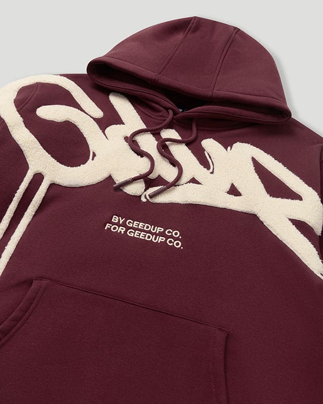 Geedup Handstyle Hoodie “Maroon/Bone”