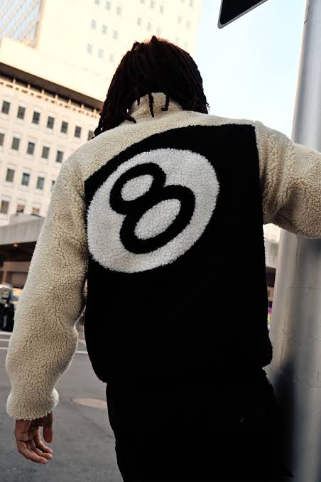 Stussy 8 Ball Reversible Sherpa Jacket “Cream” – Dropkickz AU