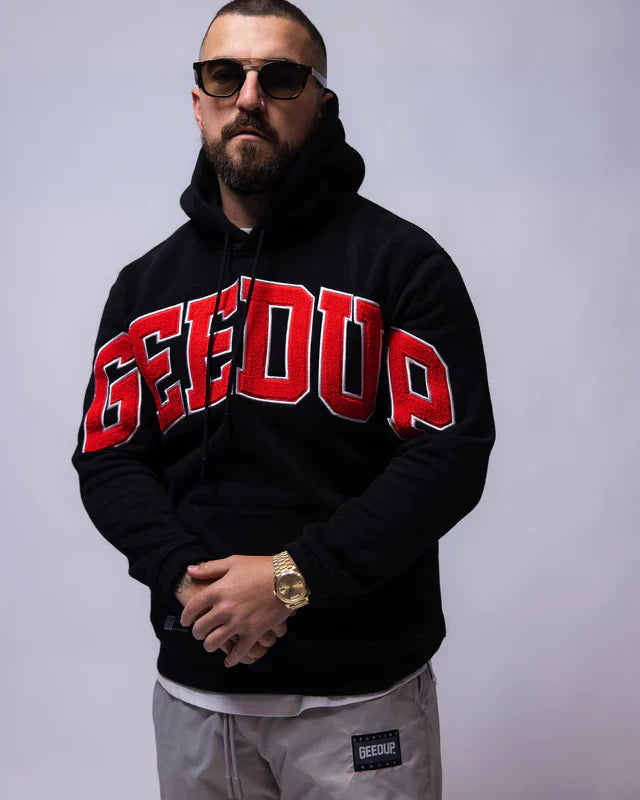 Geedup Team Logo Hoodie "Petrol Black/Red" Winter Del. 1/22