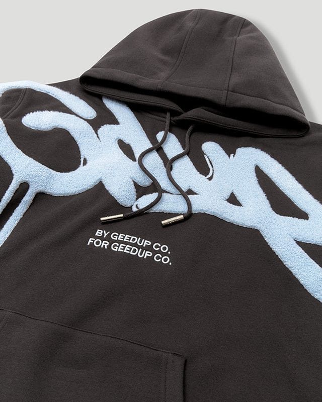 Geedup Handstyle Hoodie - Graphite/Pale Blue Winter 1/23