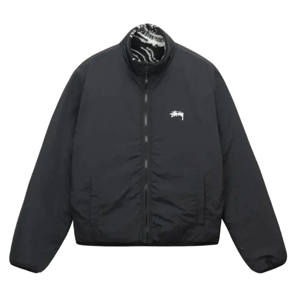 Stussy Dragon Reversible Sherpa Jacket "Black/White Dragon"