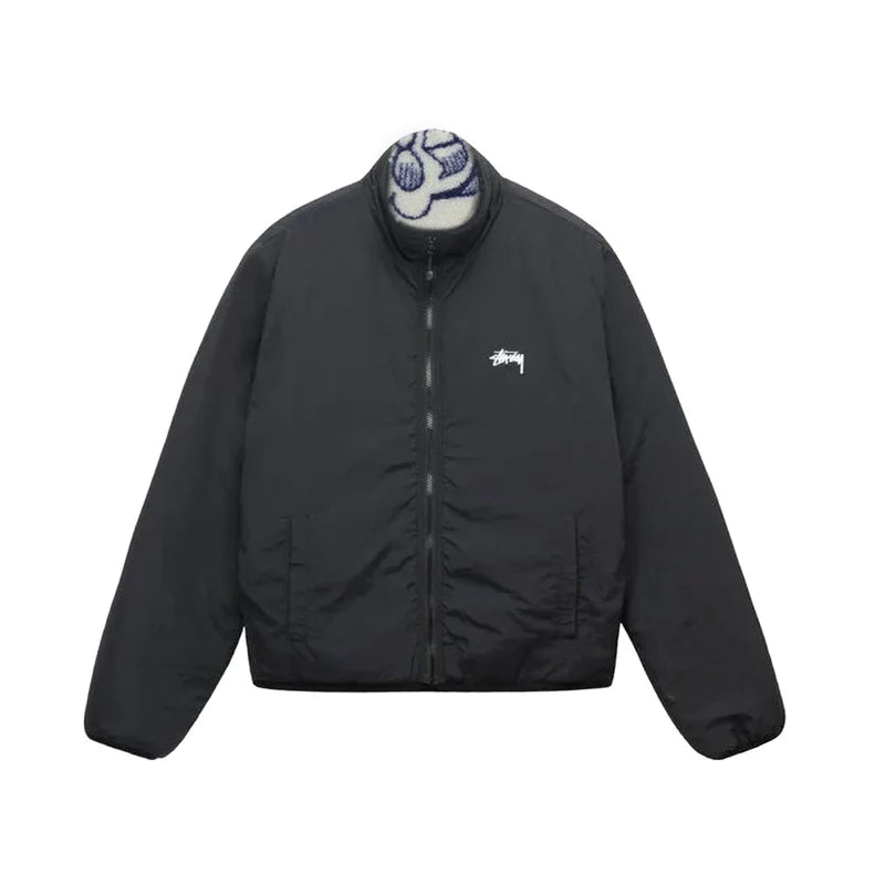 Stussy Dragon Reversible Sherpa Jacket "Natural/Blue Dragon"